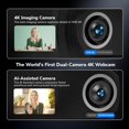 thumbnail image 2 of 4K Webcam for Streaming, World’s 1st Dual-Camera AI-Powered 4K Camera w/AI Autofocus, 3 Mics Array&3 Sound Modes, USB Webcam with Clip, Great for Streaming, Desk Setup and Creative Gifts, 2 of 9