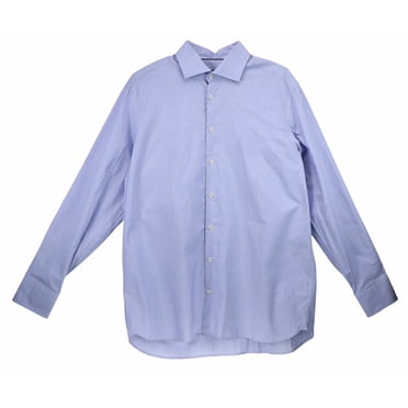 Van Laack Men's Blue Nailshead Tivara Dress Shirt - 44-17.5 (Xl)