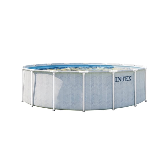 Ensemble de piscine premium Intex 16Ft x 48In Chevron Prism Frame, Âge : 6+