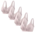 thumbnail image 1 of Timegard 4pc Bras for Women Front Closure Button High Support Ruched Breathable Comfort Everyday Bras, 1 of 4