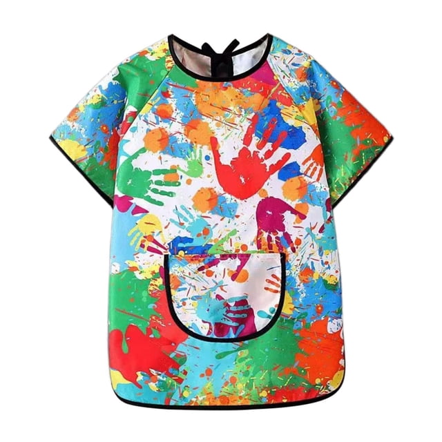 Lipstore Kids Art Smock Children Artist Painting Apron for Art Class Drawing Handwork Green M