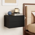 thumbnail image 4 of Costway 2 PCS Modern Floating Nightstand, Wall Mounted Bedside Table with 2 Storage Drawers Black, 4 of 10