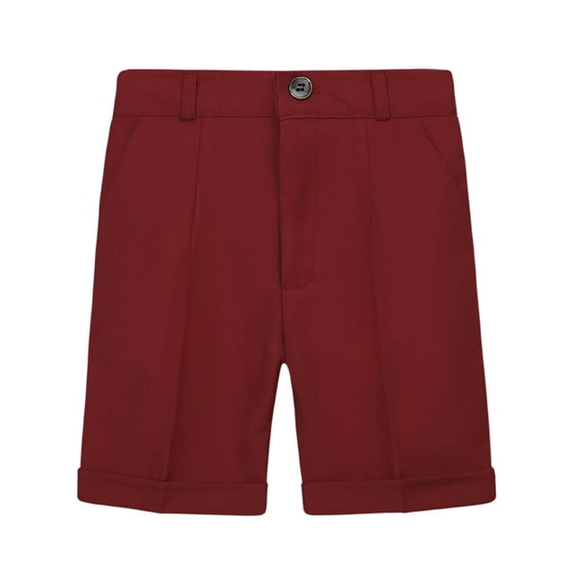 Toddler Boys Dress Shorts Straight Wide Leg Pants Solid Color Pull on Summer Shorts
