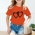 thumbnail image 2 of HNMKIU T-Shirt Graphique Tendance pour Filles Col Rond Manches Courtes Haut d'Été Décontracté pour Enfants, 2 of 5