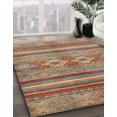 thumbnail image 2 of Ahgly Company Tapis d'Intérieur Carrés Abstraits Brun Chameau, Tapis de Zone Abstraits, 5 Pieds Carré, 2 of 6