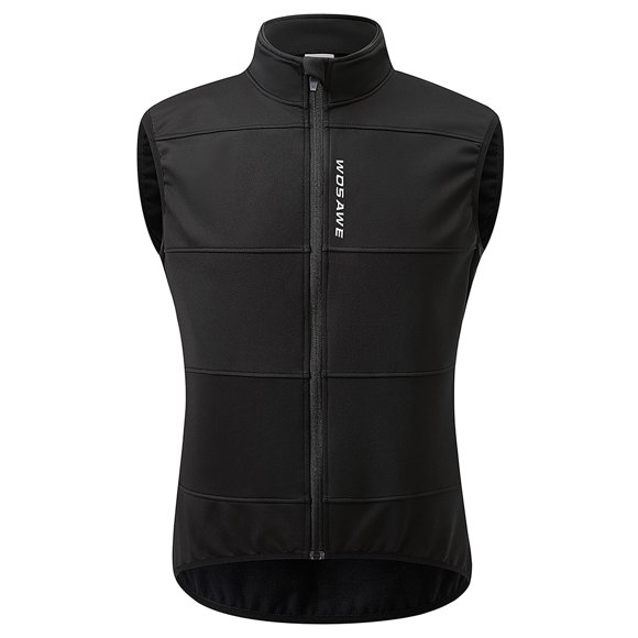 Wosawe Veste de Cyclisme Coupe-Vent en Polyester pour Hommes - Doublée en Molleton Thermique, Résistante à l'Eau, Idéale pour la Randonnée, le Camping et les Sports de Plein Air - Noir, US 3TG