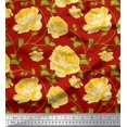 thumbnail image 1 of Soimoi Tissu de Canard de Coton Feuilles & Rose Imprimé Floral 1 Yard 56 Inch Wide, 1 of 3