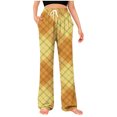 thumbnail image 3 of RKSTN Womens Pajama Pants Plaid Print Trendy Plus Size Color Block Elastic Drawstring Waist Pocketed Comfy Causal Sleep Lounge Pants Unisex, 3 of 6