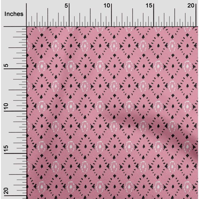 oneOone Cotton Silk Fabric Geometric Block Decor Fabric Printed BTY 42 Inch Wide