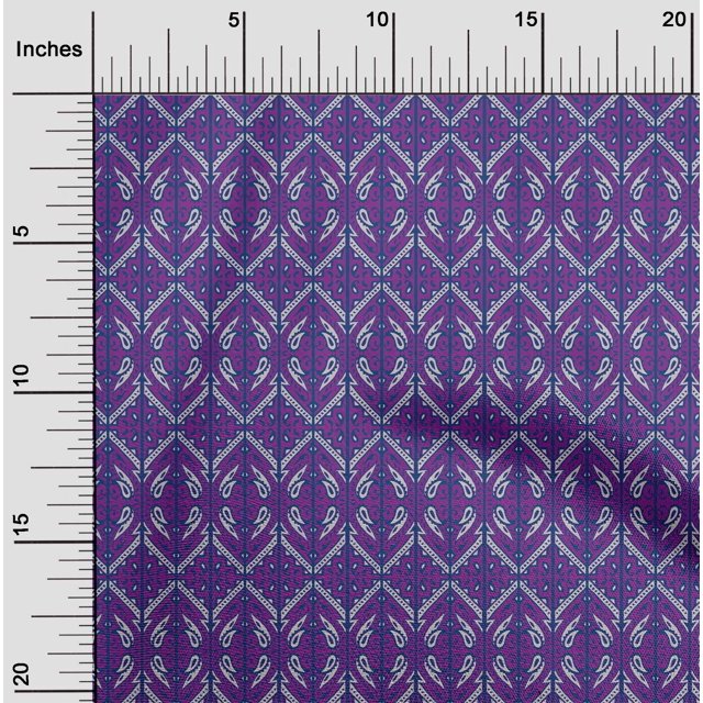 oneOone Viscose Jersey Fabric Geometric & Paisley Block Print Sewing Fabric BTY 60 Inch Wide