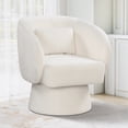 thumbnail image 1 of Gymax Fauteuil d'Appoint Pivotant avec Dossier Courbé, Coussin Lombaire Amovible, Fonction de Rotation à 360 Degrés, 1 of 9