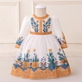 thumbnail image 2 of Summer Party Dress Muslim Baby Print Banquet Princess Round Neck Long Sleeve, 2 of 9