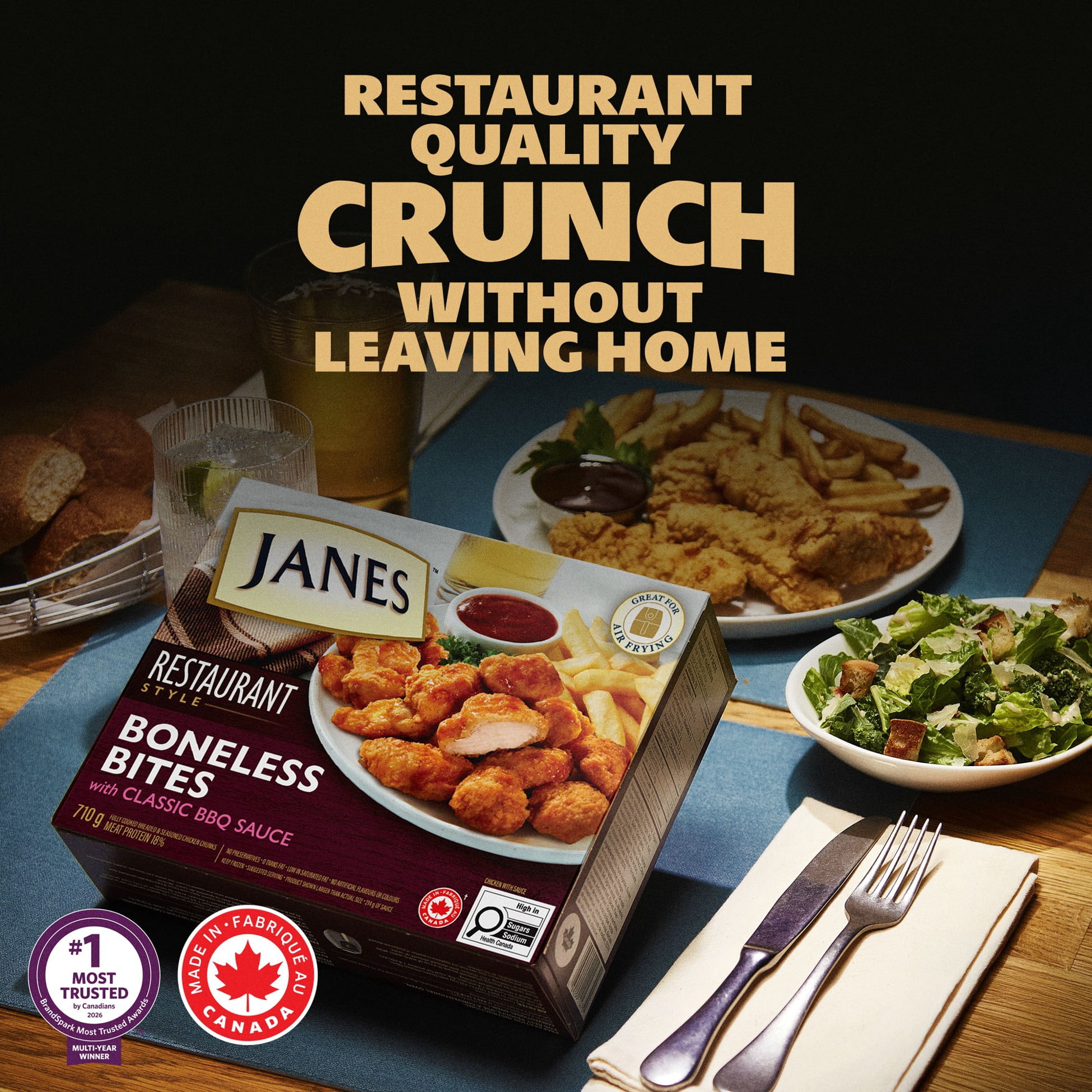 Janes® Restaurant Style Classic BBQ Boneless Bites, 710g, Frozen Breaded Chicken Bites, Contains White Meat., 710g
