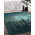 thumbnail image 3 of Ahgly Company Tapis d'Intérieur Lavable à la Machine, Carré, Transitionnel, Vert Sarcelle Profond, Tapis de Zone, 3 Pieds Carré, 3 of 7
