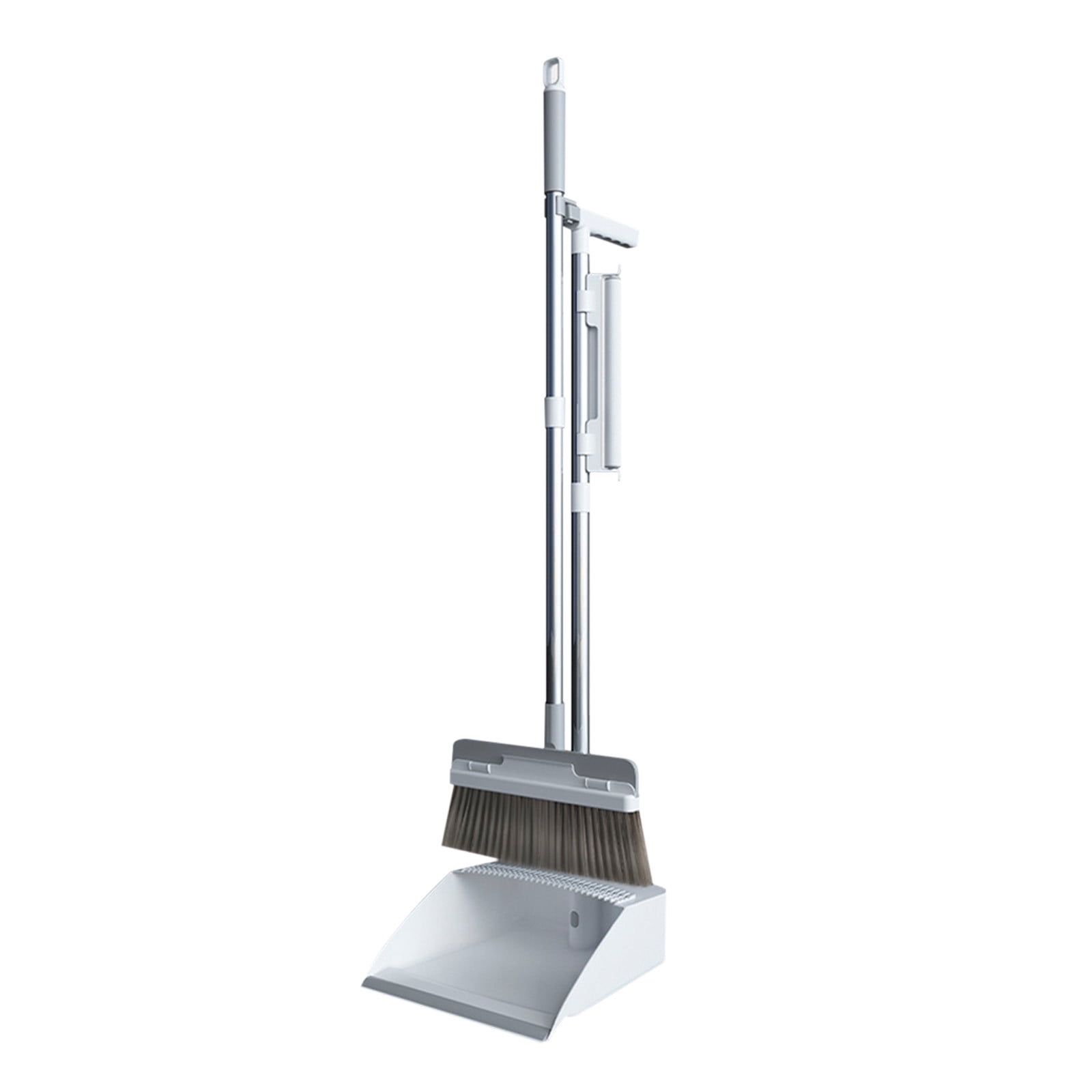 EGNMCR Cleaning Supplies, Brooms Indoor 180° Rotatable Standing Storage Buckle Type Brooms And Dustpan Set With Scraping Teeth, Lint Sticker And Scraper Cleaning Suitable For Home portable broom