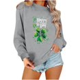 thumbnail image 1 of VKOYWKM Chandails de la Saint-Patrick pour Femmes Imprimé Trèfle Irlandais Chanceux Manches Longues Coupe Ample Col Rond Chandail, 1 of 5