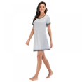 thumbnail image 4 of Pyjama d'Été pour Femmes Manches Courtes Col Cœur Pêche Robe de Nuit Décontractée Robe de Sommeil Ample Confortable Pyjama Robe de Maison Décontractée, 4 of 4