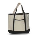 thumbnail image 1 of Deluxe Heavy Cotton Canvas Large Tote Bag (Black) (Single), 1 of 4
