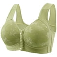 thumbnail image 1 of Lenpel Front Closure Bras for Women Wireless Lace Full Coverage Plus Size Pus up Bras Supportive Everyday Bralettes(Green,4X-Large), 1 of 7
