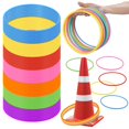thumbnail image 2 of 60 PCS Large Plastic Rings, 7 Inches Assorted Color Toss Rings, Multicolored Plastic Carnival Ring, Outdoor Throwing Ring Toy, Speed and Agility Practice Game, Garden Backyard Lawn Party Games, 2 of 6