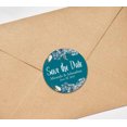 thumbnail image 4 of Darling Souvenir Round 45 Pcs Floral Border Save The Date Stickers Wedding Personalized Bride Groom Names And Date Envelope Seals - Teal Blue, 4 of 4