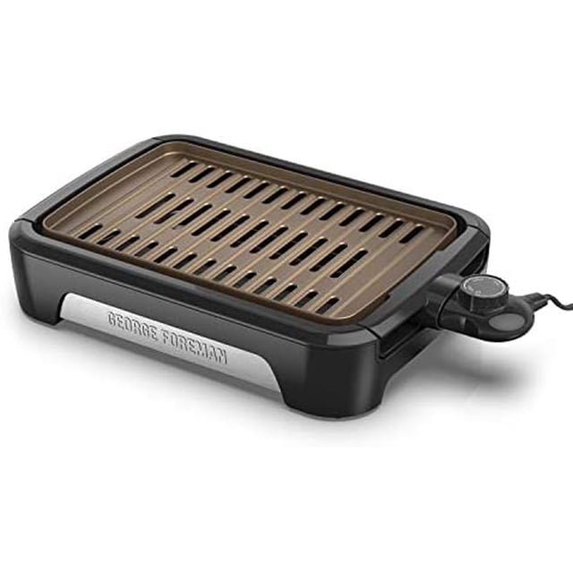 George Foreman - Gril Électrique Sans Fumée de 90 Pouces Carrés, Noir