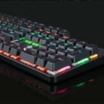 thumbnail image 3 of TFixol Compact 104-Key USB Mechanical Gaming Keyboard with 9 RGB Backlight Modes, Keycap Puller, and Ergonomic Design in Black, 3 of 6