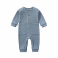 thumbnail image 1 of Autumn Spring Baby Girls Boys Cute Romper Long Sleeve Button Sweatshirt Jumpsuits, 1 of 1