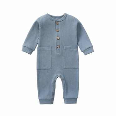 XZNGL Vêtements pour Bébé Garçon 0-3 Mois Automne Printemps Bébés Filles Garçons Barboteuse Mignonne à Manches Longues Chandail à Boutons Combinaisons Vêtements Bébé Fille 3-6 Mois Vêtements Bébé Garçon 3-6 Mois Tenue d'Été Bébé Garçon