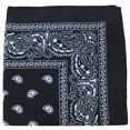 thumbnail image 1 of Cotton X-Large Paisley Printed Bandana (Black), 1 of 2
