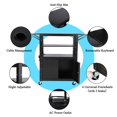 thumbnail image 3 of Av Cart With Lockable Cabinet, Height Adjustable 24-42", Non-Slip Mat, 100 Lbs Capacity, Mobile Workstation With Additional Storage, 3 of 7