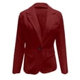thumbnail image 5 of Grrvtrz Womens One Button Blazer Lightweight Office Work Suit Jacket Stretch Lapel Collar Long Sleeve Jacket with Pockets, 5 of 5