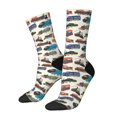 thumbnail image 1 of Lsque Train Printed Men's Crew Socks, Soft Durable Breathable Moisture-Wicking with Odor Control Cotton socks, 1 of 6