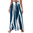 thumbnail image 2 of Pants for Women, Womens Fashionable Striped Printed Drawstring Wide Leg Pants, 2 of 5