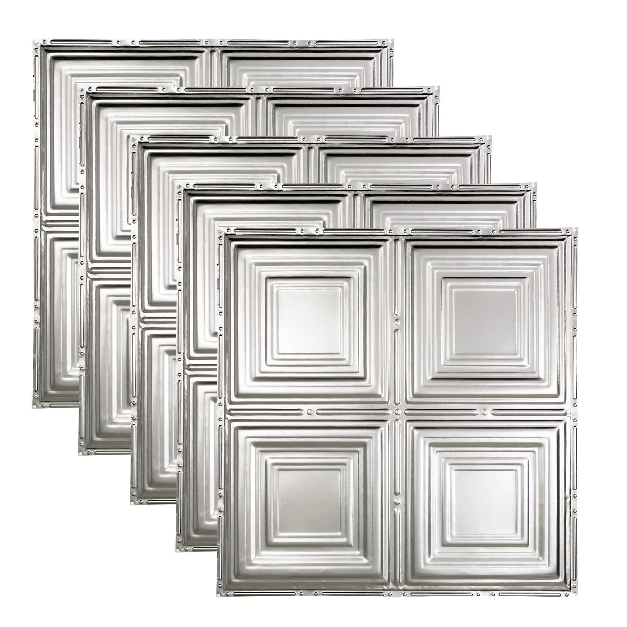 Great Lakes Tin Syracuse Carreaux de Plafond Transparents 2 Pi x 2 Pi à Clouter (Lot de 5)