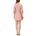 thumbnail image 3 of INSPIRE CHIC Robe-Chemise pour Femme Manches 3/4 Boutonnée Mini Robes Rose TG, 3 of 6