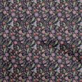 thumbnail image 1 of oneOone Coton Popeline Tissu Noir Jacobée Robe Florale Tissu Tissu Imprimé par la Cour 42 Pouces de Large, 1 of 5