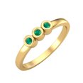 thumbnail image 2 of Bague Empilable pour Femmes en Onyx Vert Forme Ronde 925 Argent Sterling Or Vermeil Bijoux Délicats, 2 of 3