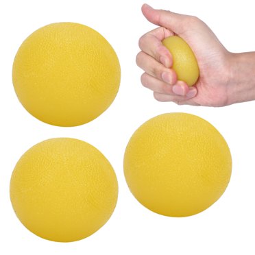 Handball Fitness Finger Exerciser Hand Exercise Ball 3PCS Hand Exercise Balls Improves Strength Prevent Stiffness Yellow