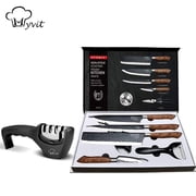 Kitchen Chef Knife Knives Set Stainless Steel Forged Knife Nakiri Scissors Ceramic Peeler Slicer Paring Knife with Gift Case + 4 in 1 Knife sharpener
