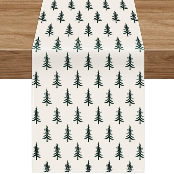 Elegant Table Mat with Festive Print for Living Room and Hall Linen Blend Home