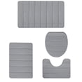 thumbnail image 2 of Foam Bath Mat 4 Set Bathroom Rugs For 4 Pcs Toilet Mats Universal Soft Comfortable Water Absorption Non-Slip Thick Machine Washable Easier To Dry Dark, 2 of 9