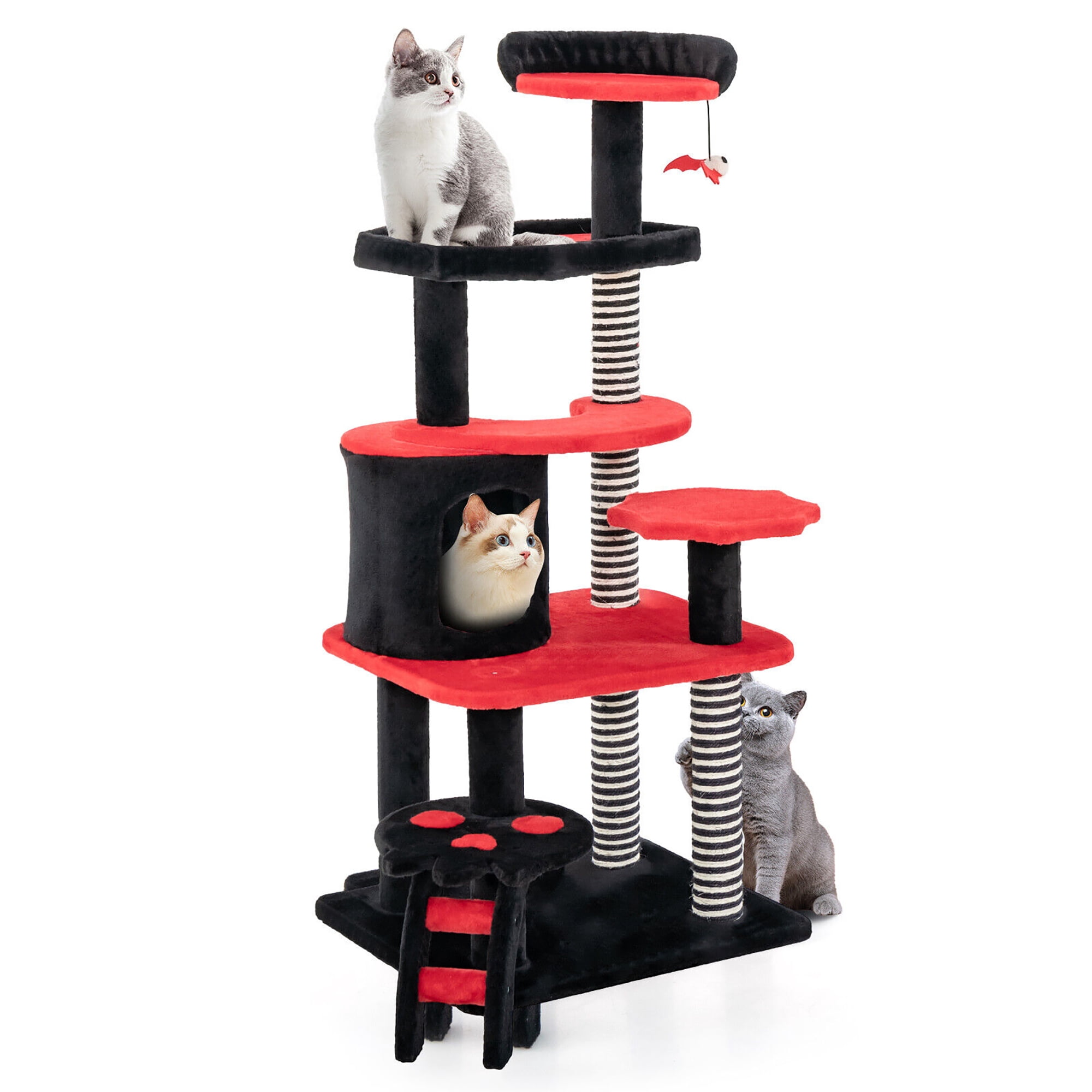 Gymax Gothic Cat Tree 52'' Tall Cat Tower w/ Cat Bed Cat Condo Sisal Scratching Post