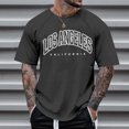 thumbnail image 4 of T-Shirt à Manches Courtes à Manches Raglan pour Hommes avec Imprimé Lettre - Col Rond, Tendance Mode, Parfait pour les Occasions Quotidiennes et Décontractées, 4 of 4