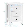 thumbnail image 3 of Patiojoy Table de Chevet Meuble de Salon avec 3 Tiroirs Blanc, 3 of 8