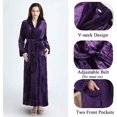 thumbnail image 4 of Womens Long Robe Soft Fleece Fluffy Plush Bathrobe Ladies Winter Warm Housecoat, 4 of 7