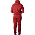 thumbnail image 3 of LUXUR Ensemble de Survêtement pour Hommes Sweat à Capuche + Pantalon Ensemble de Jogging à Fermeture Éclair Coupe Régulière Deux Pièces Rouge m, 3 of 3