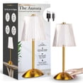 thumbnail image 1 of Bell + Howell Lampe de Table Aurora Petite Sans Fil Tactile DEL Rechargeable pour Table de Chevet Bureau Table de Nuit Base Dorée, 1 of 7