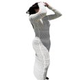 thumbnail image 2 of Robe Longue pour Femmes Manches Longues Crochet Uni Col Bateau Ajouré, 2 of 9