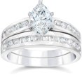 thumbnail image 1 of 2 Carat Marquise  Diamond Engagement Wedding Ring Set White Gold 14karat, 1 of 3